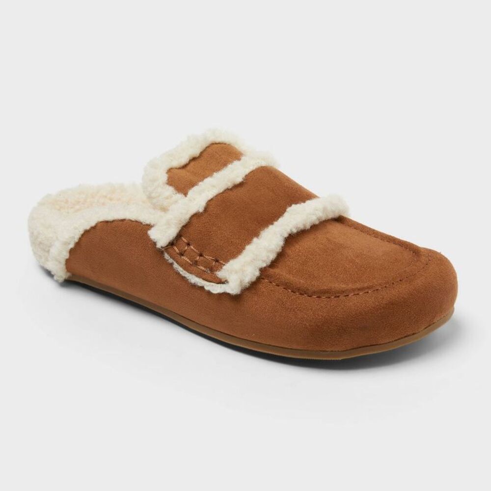 Women’s Lucie Cozy Lined Footbed Flats - A New Day Tan 9.5